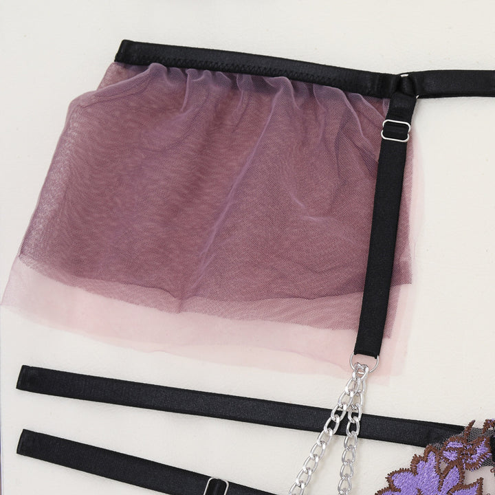 Lilac Fantasy Lace Harness Lingerie Set