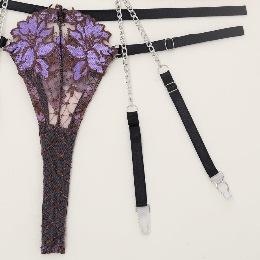 Lilac Fantasy Lace Harness Lingerie Set