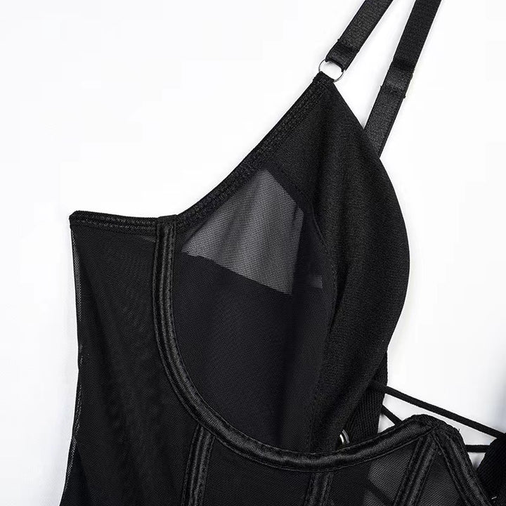 Midnight Temptation Sheer Corset Set