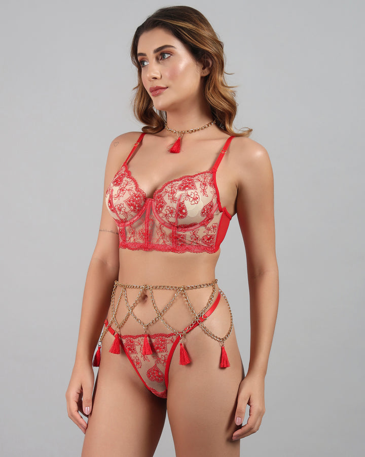 Scarlet Chain Seductress Set